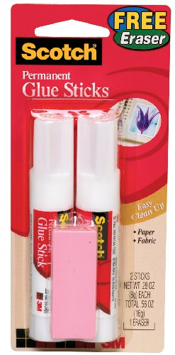 GLUE STIC 3M 2PK W/ERASER