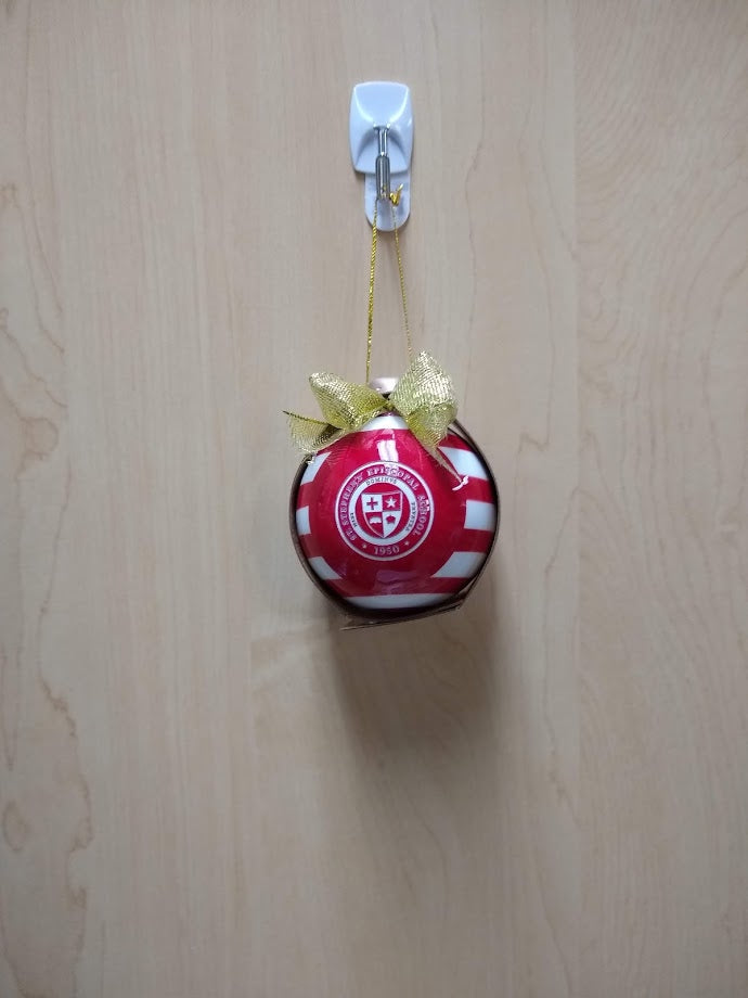 SSES ORNAMENT STRIPED BULB RED