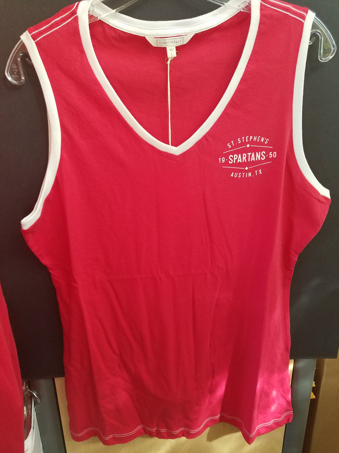 STEPFORWARD SS VNECK TANK RED