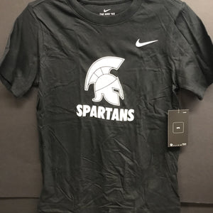 NIKE YOUTH SS TEE BLK W/ WHITE SPARTAN