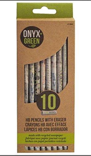 PENCILS 10PK RECYC NEWSP ONYX