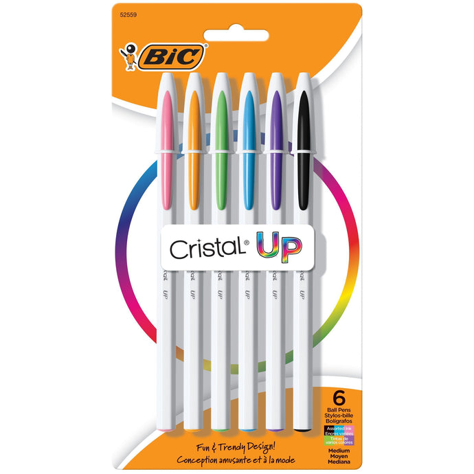 PEN BIC CRISTAL UP MED AST 6PK