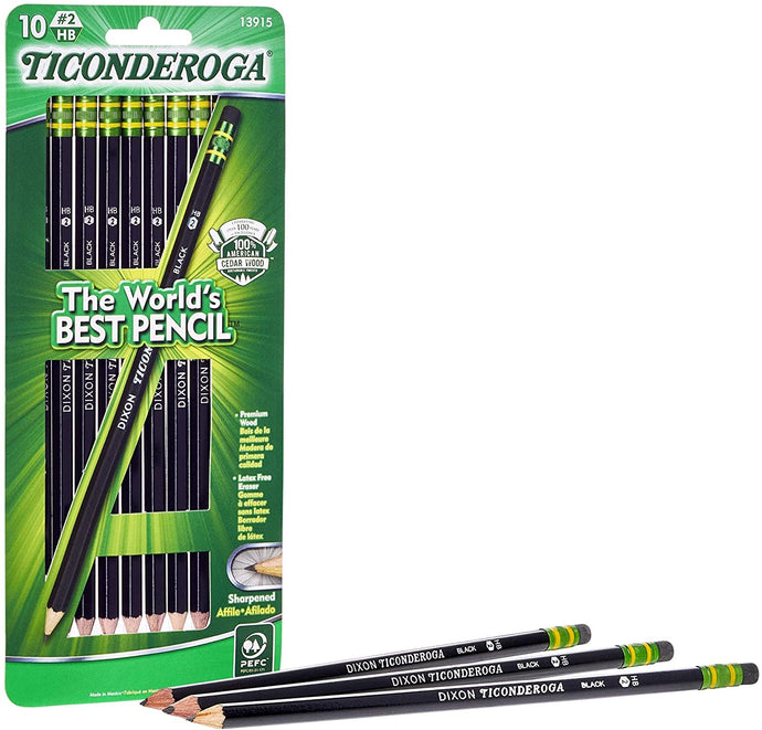 PENCIL TICOND BLACK 10PK